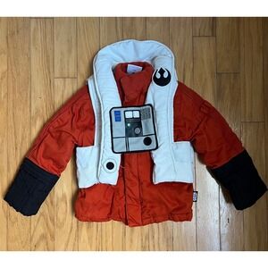 Disney Store Star Wars X-Wing Pilot Jacket Kids Size 2 Orange Rebel Flight Suit